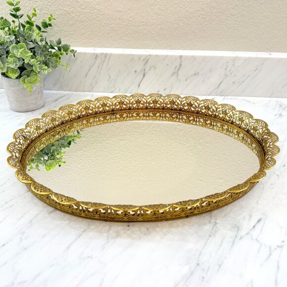 Vintage Other - Vintage Hollywood Regency Vanity Mirror/Tray